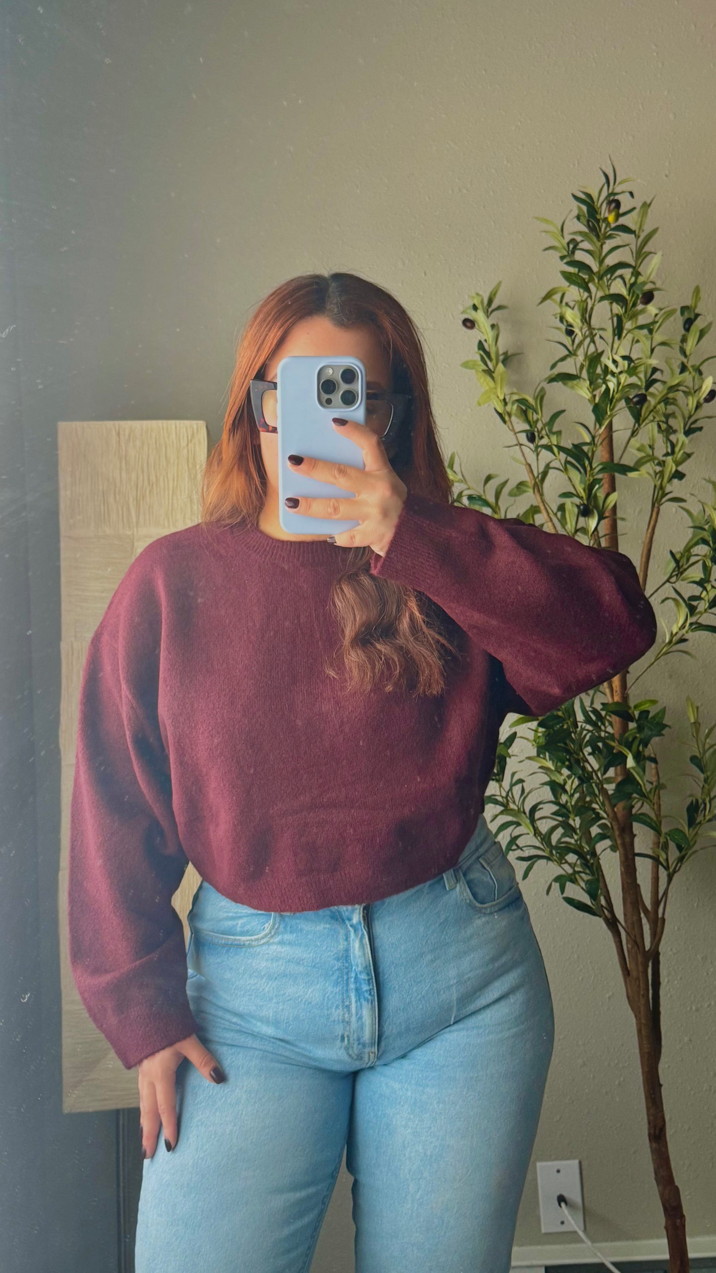 Lavender Cropped Sweater